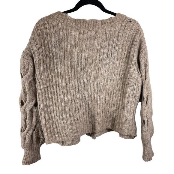 Jonathan Simkhai Reagan Alpaca Wool Blend Chunky Cardigan Sweater Brown Size XS - Picture 7 of 7